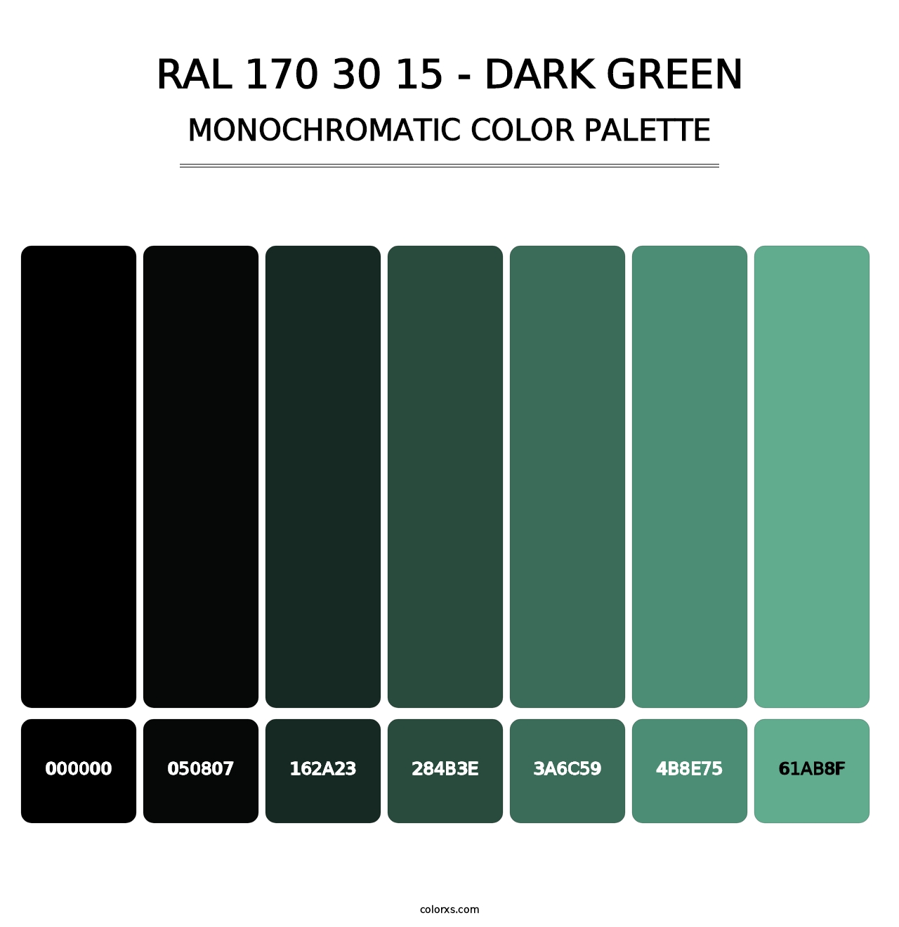 RAL 170 30 15 - Dark Green - Monochromatic Color Palette