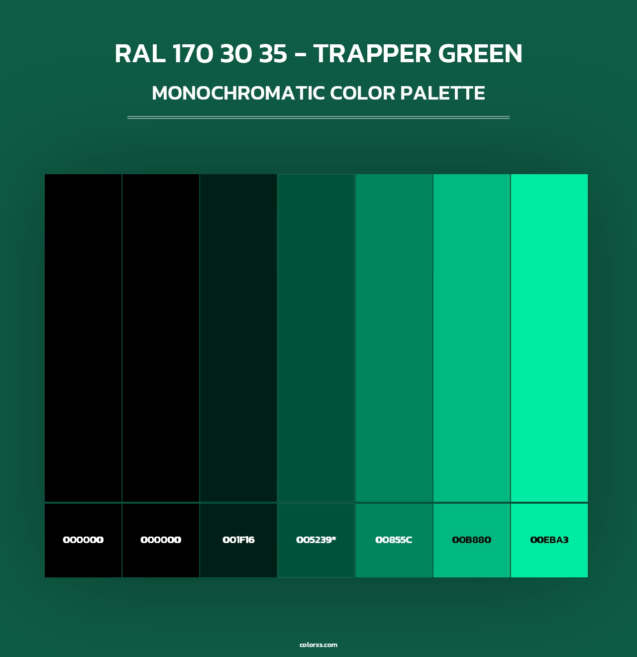 RAL 170 30 35 - Trapper Green - Monochromatic Color Palette
