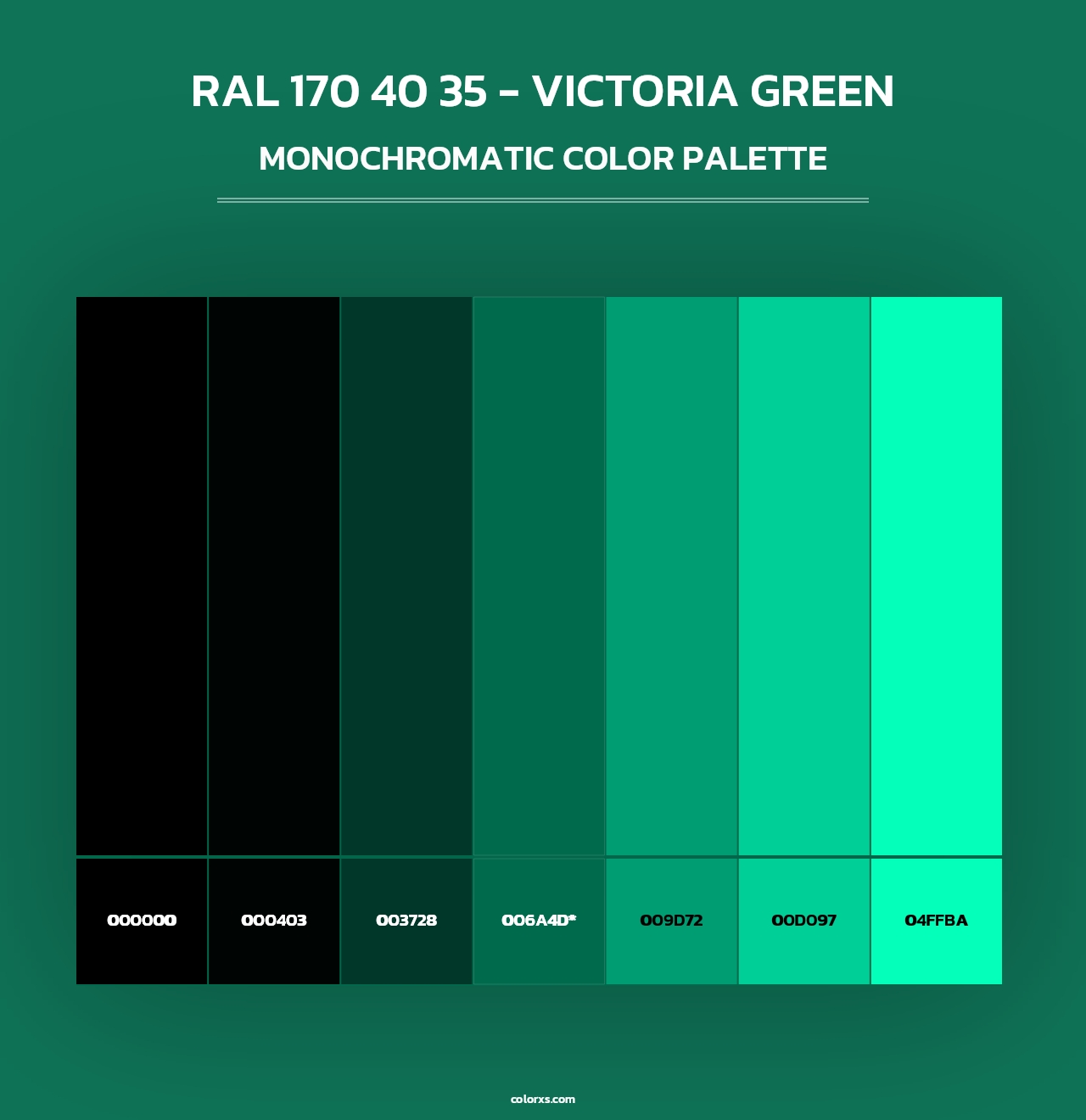 RAL 170 40 35 - Victoria Green - Monochromatic Color Palette