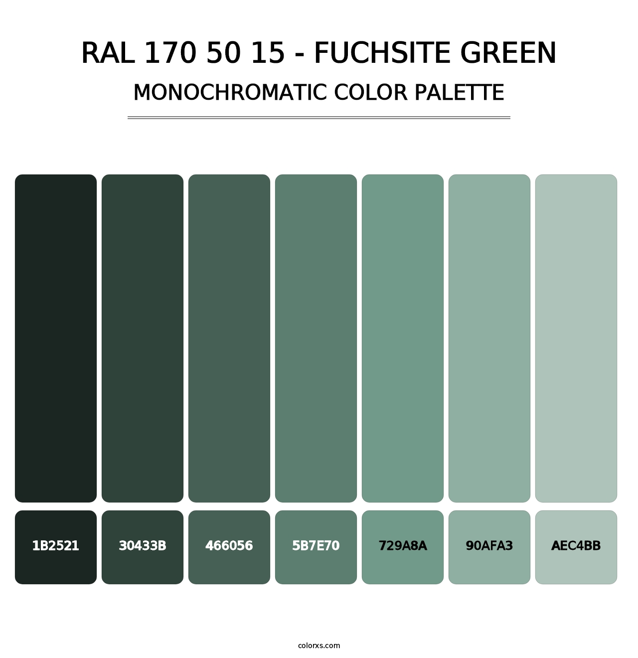 RAL 170 50 15 - Fuchsite Green - Monochromatic Color Palette