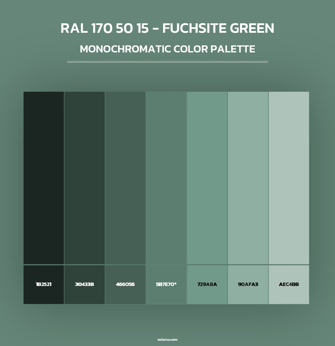 RAL 170 50 15 - Fuchsite Green - Monochromatic Color Palette