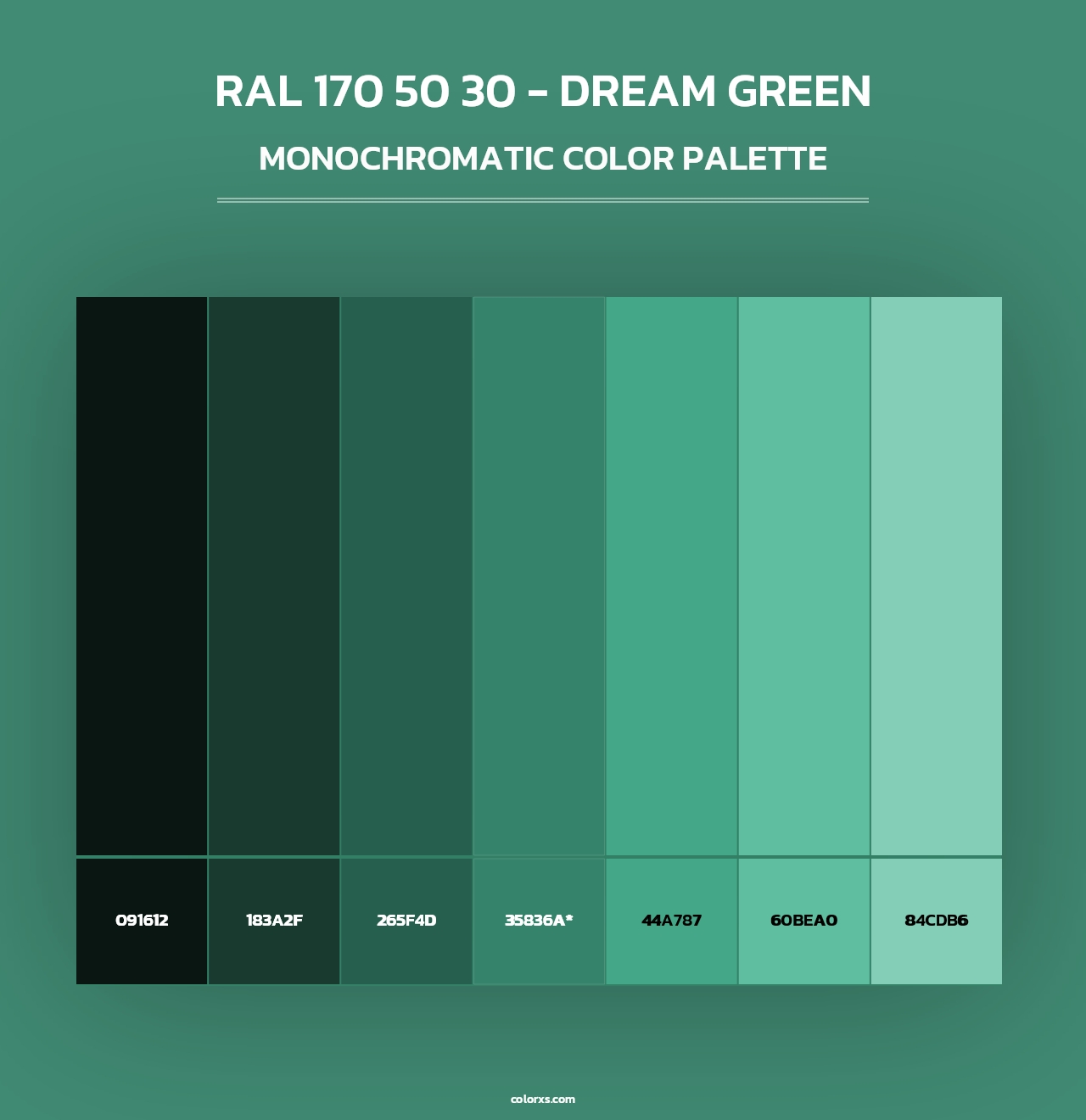 RAL 170 50 30 - Dream Green - Monochromatic Color Palette