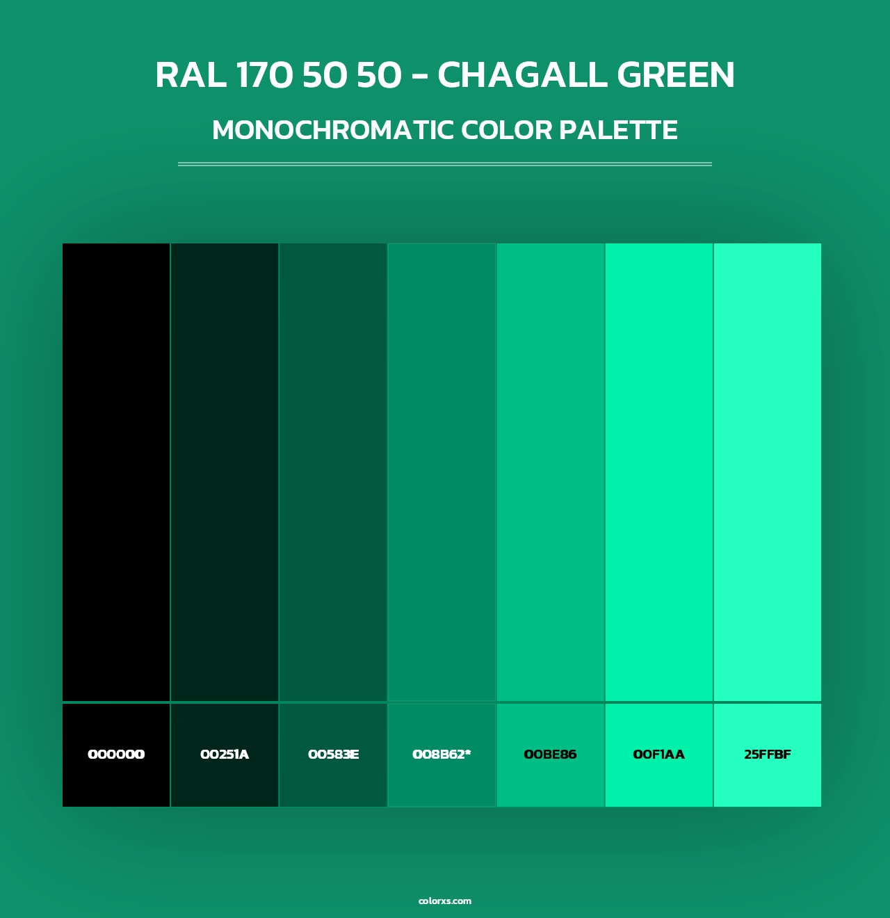 RAL 170 50 50 - Chagall Green - Monochromatic Color Palette