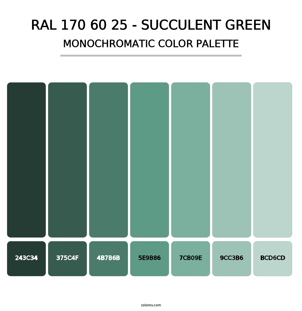 RAL 170 60 25 - Succulent Green - Monochromatic Color Palette