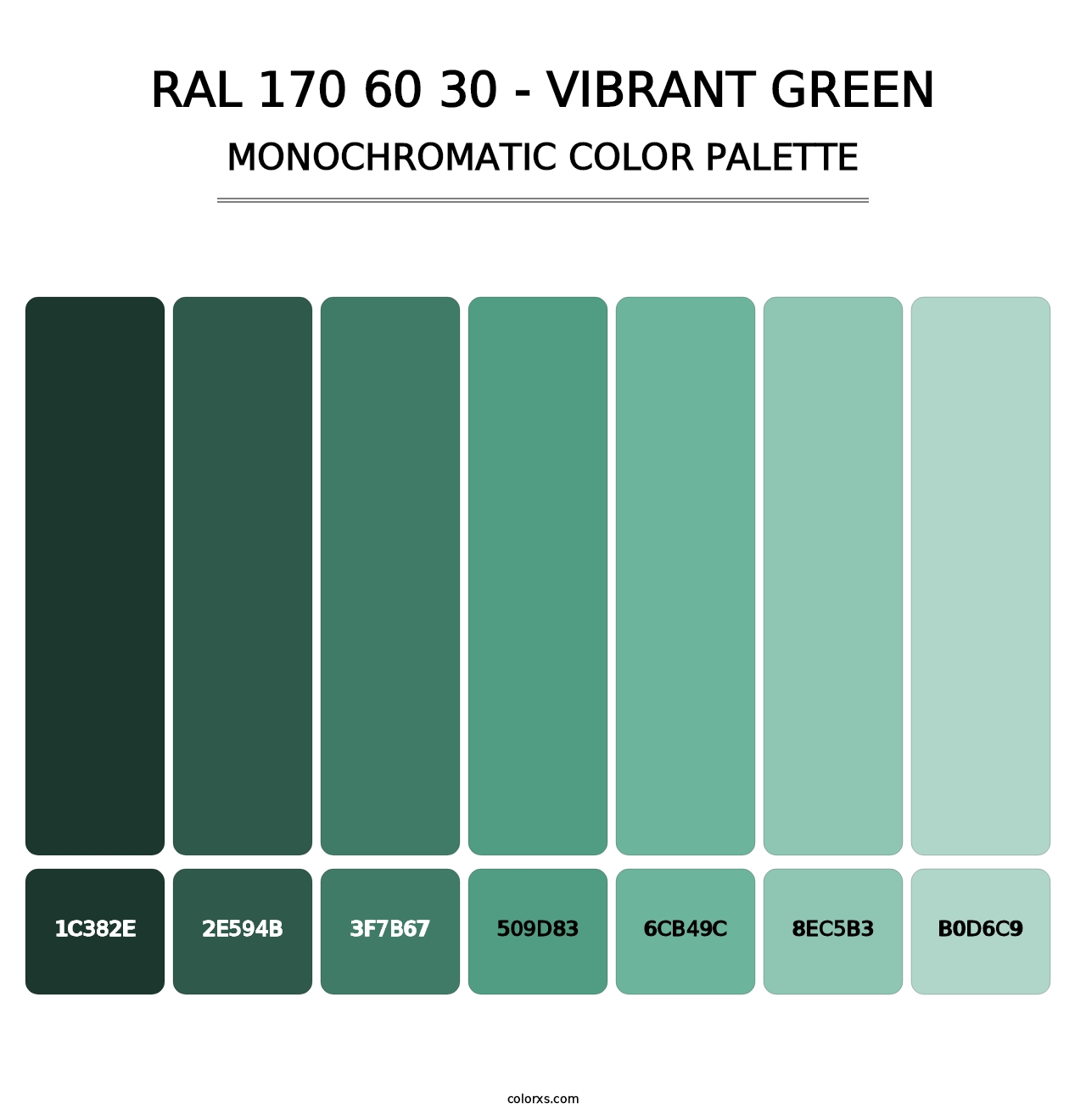 RAL 170 60 30 - Vibrant Green - Monochromatic Color Palette