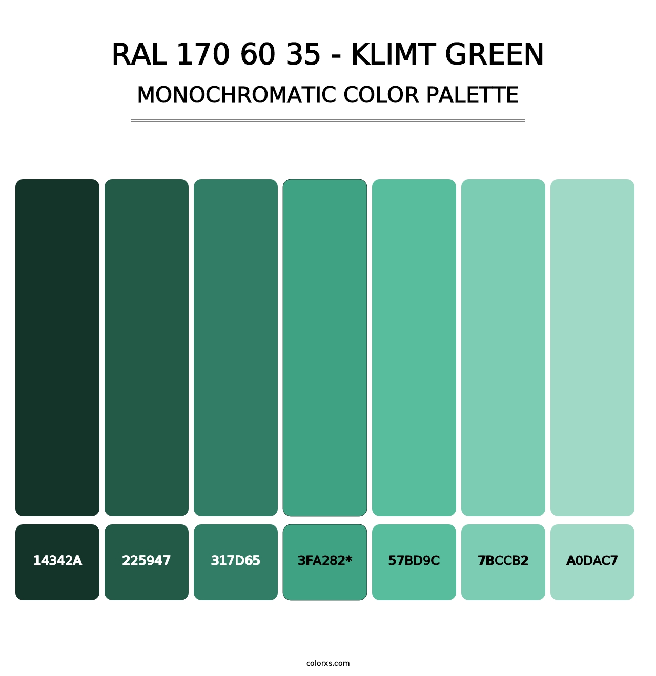 RAL 170 60 35 - Klimt Green - Monochromatic Color Palette