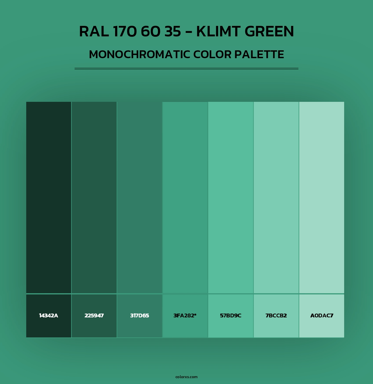 RAL 170 60 35 - Klimt Green - Monochromatic Color Palette