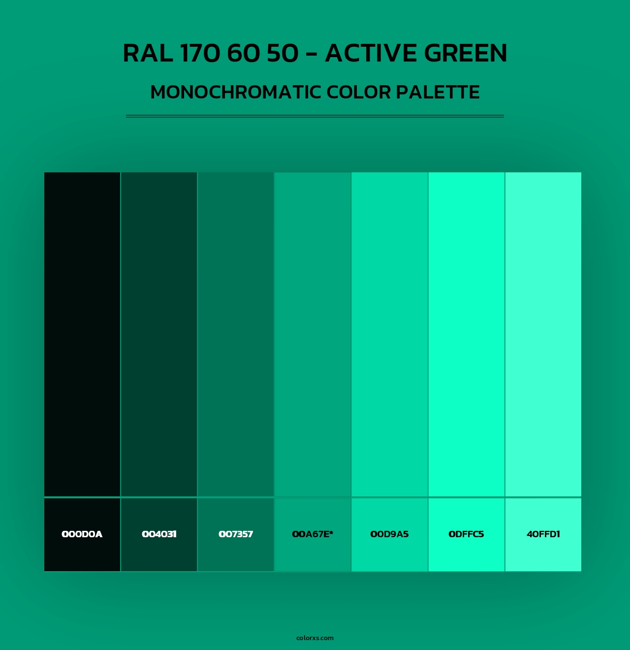 RAL 170 60 50 - Active Green - Monochromatic Color Palette