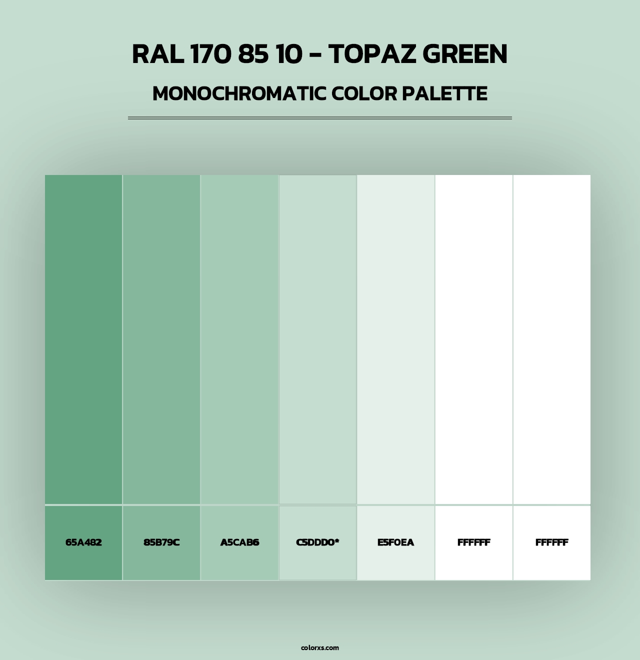 RAL 170 85 10 - Topaz Green - Monochromatic Color Palette