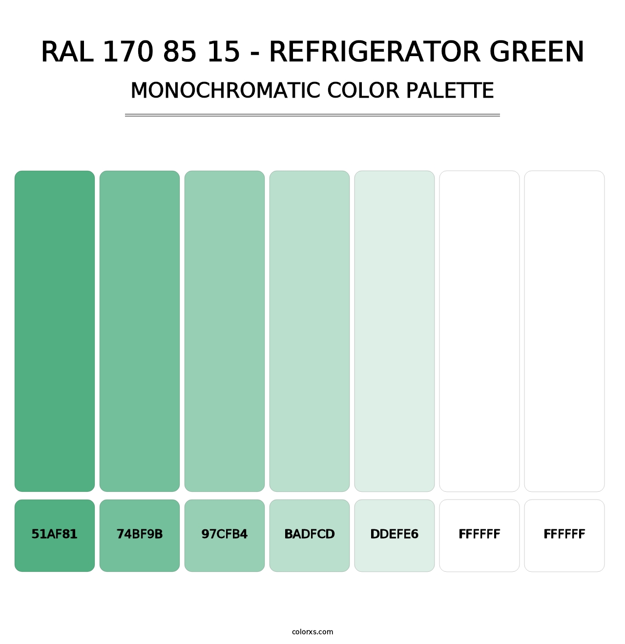 RAL 170 85 15 - Refrigerator Green - Monochromatic Color Palette