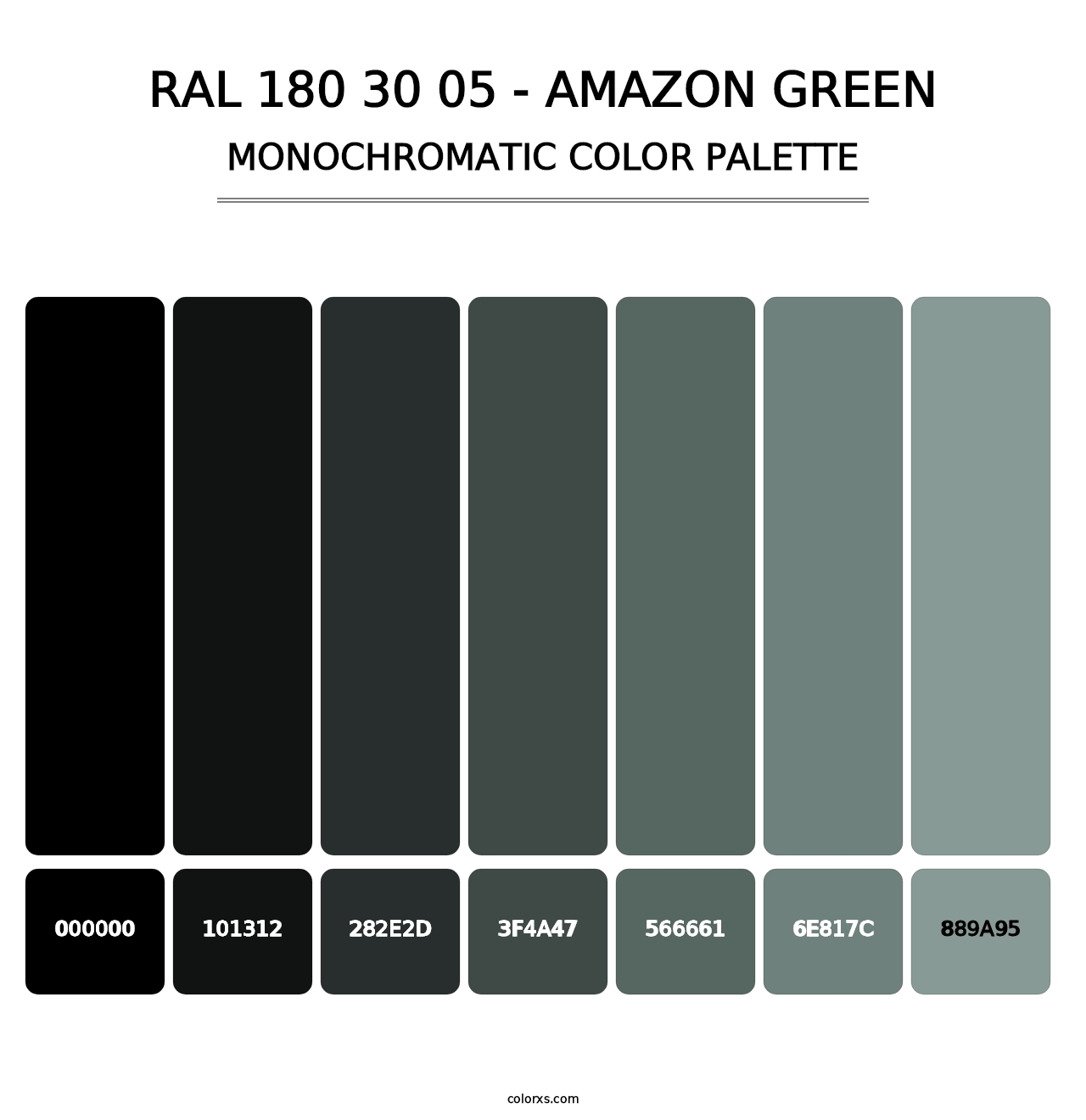 RAL 180 30 05 - Amazon Green - Monochromatic Color Palette