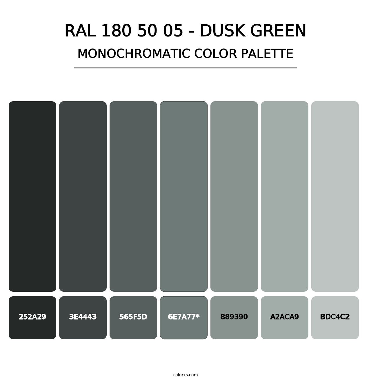 RAL 180 50 05 - Dusk Green - Monochromatic Color Palette