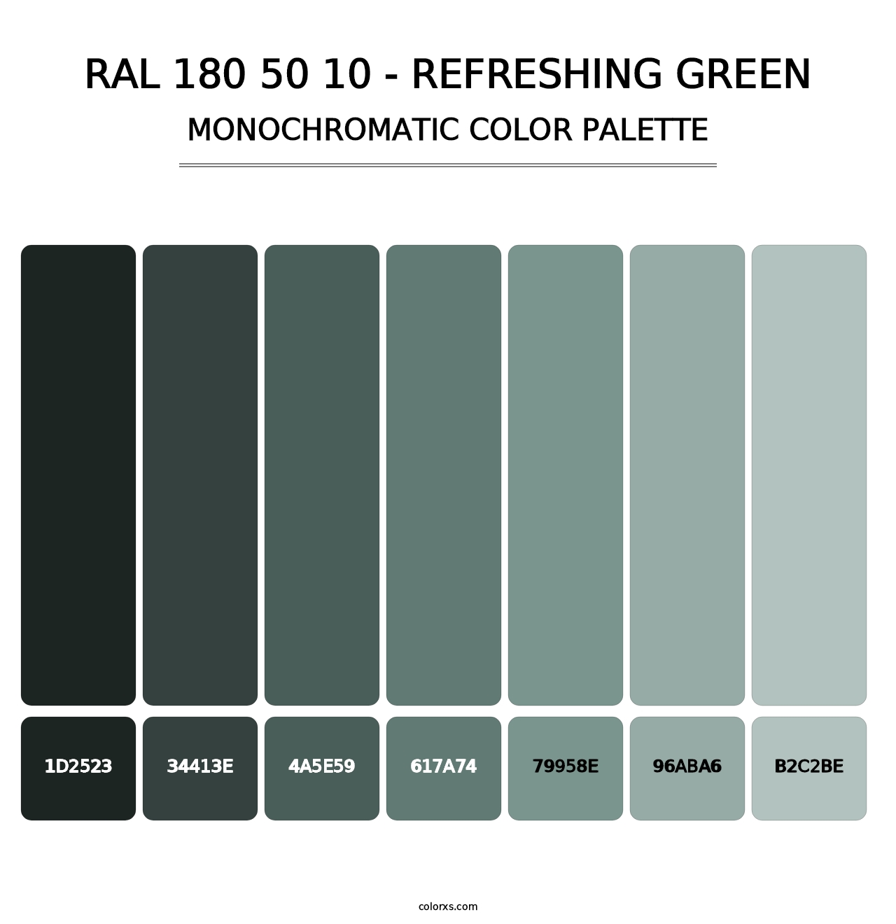 RAL 180 50 10 - Refreshing Green - Monochromatic Color Palette