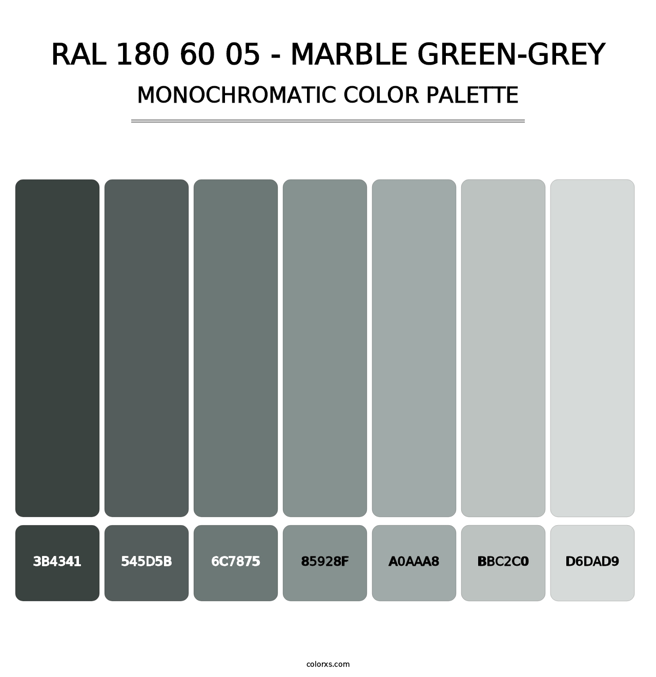 RAL 180 60 05 - Marble Green-Grey - Monochromatic Color Palette