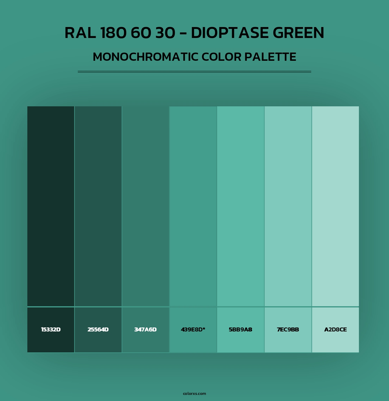 RAL 180 60 30 - Dioptase Green - Monochromatic Color Palette