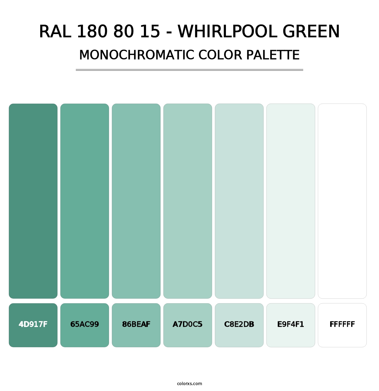 RAL 180 80 15 - Whirlpool Green - Monochromatic Color Palette