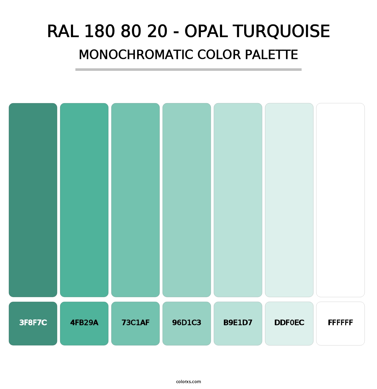 RAL 180 80 20 - Opal Turquoise - Monochromatic Color Palette