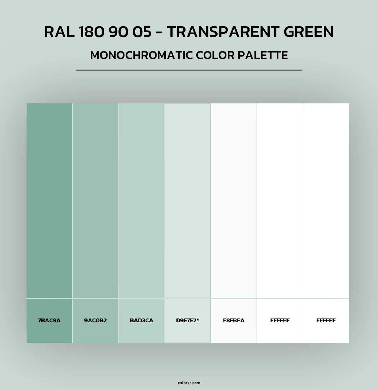 RAL 180 90 05 - Transparent Green - Monochromatic Color Palette