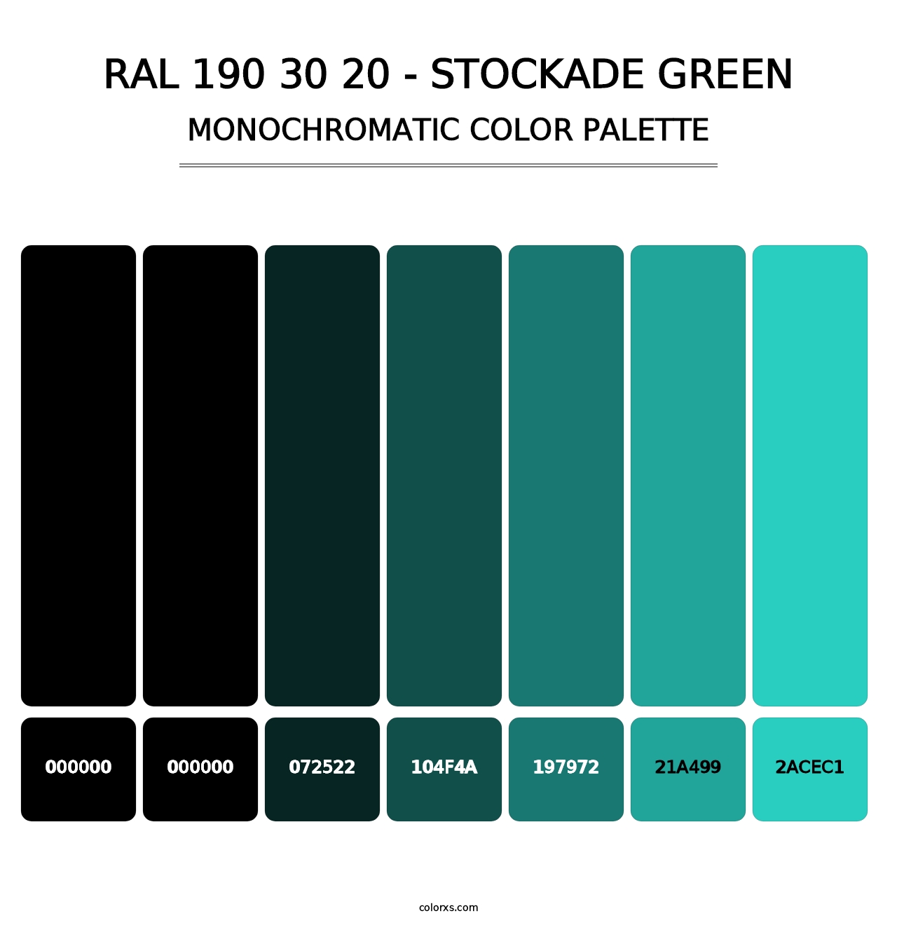 RAL 190 30 20 - Stockade Green - Monochromatic Color Palette
