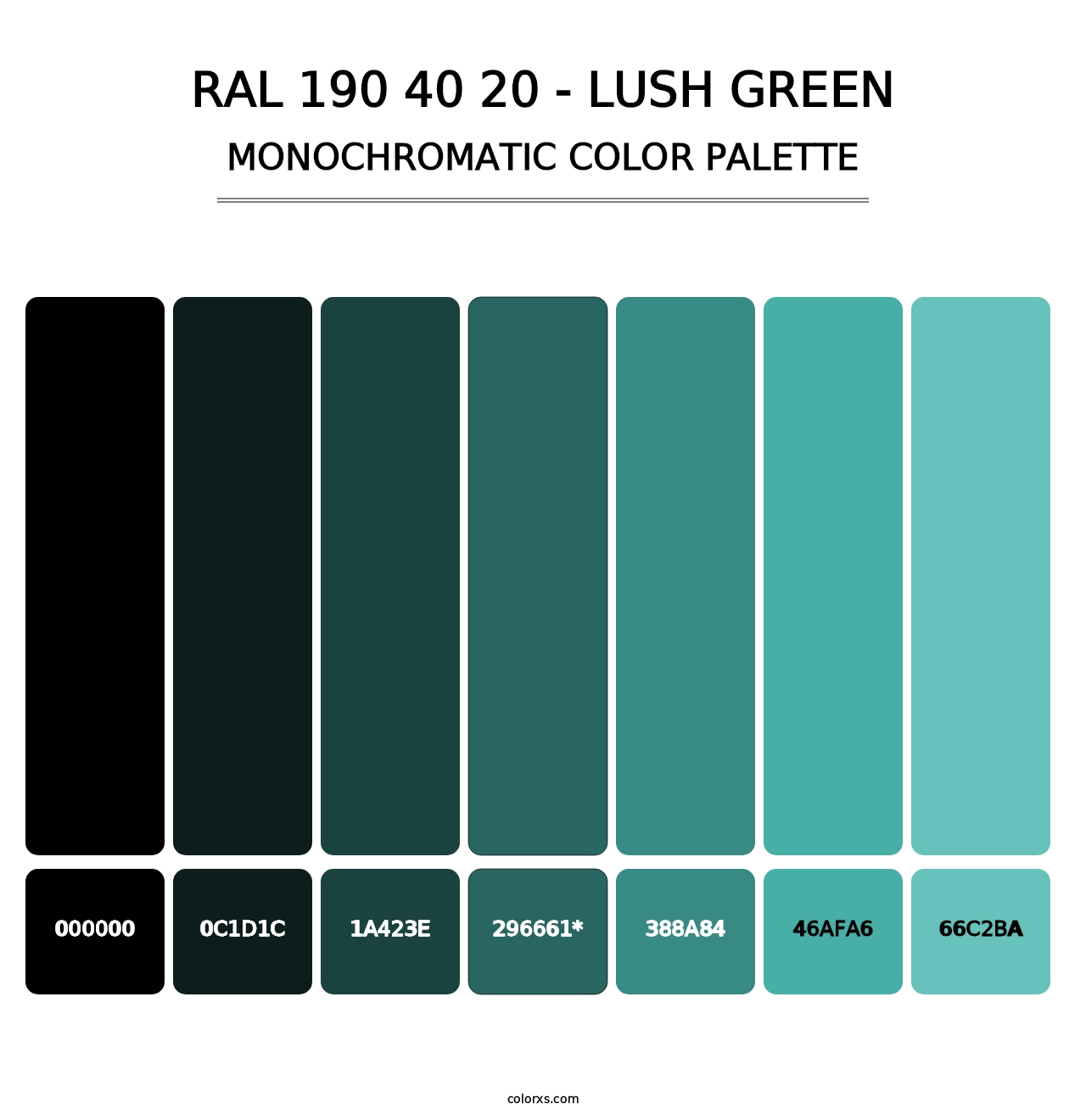 RAL 190 40 20 - Lush Green - Monochromatic Color Palette