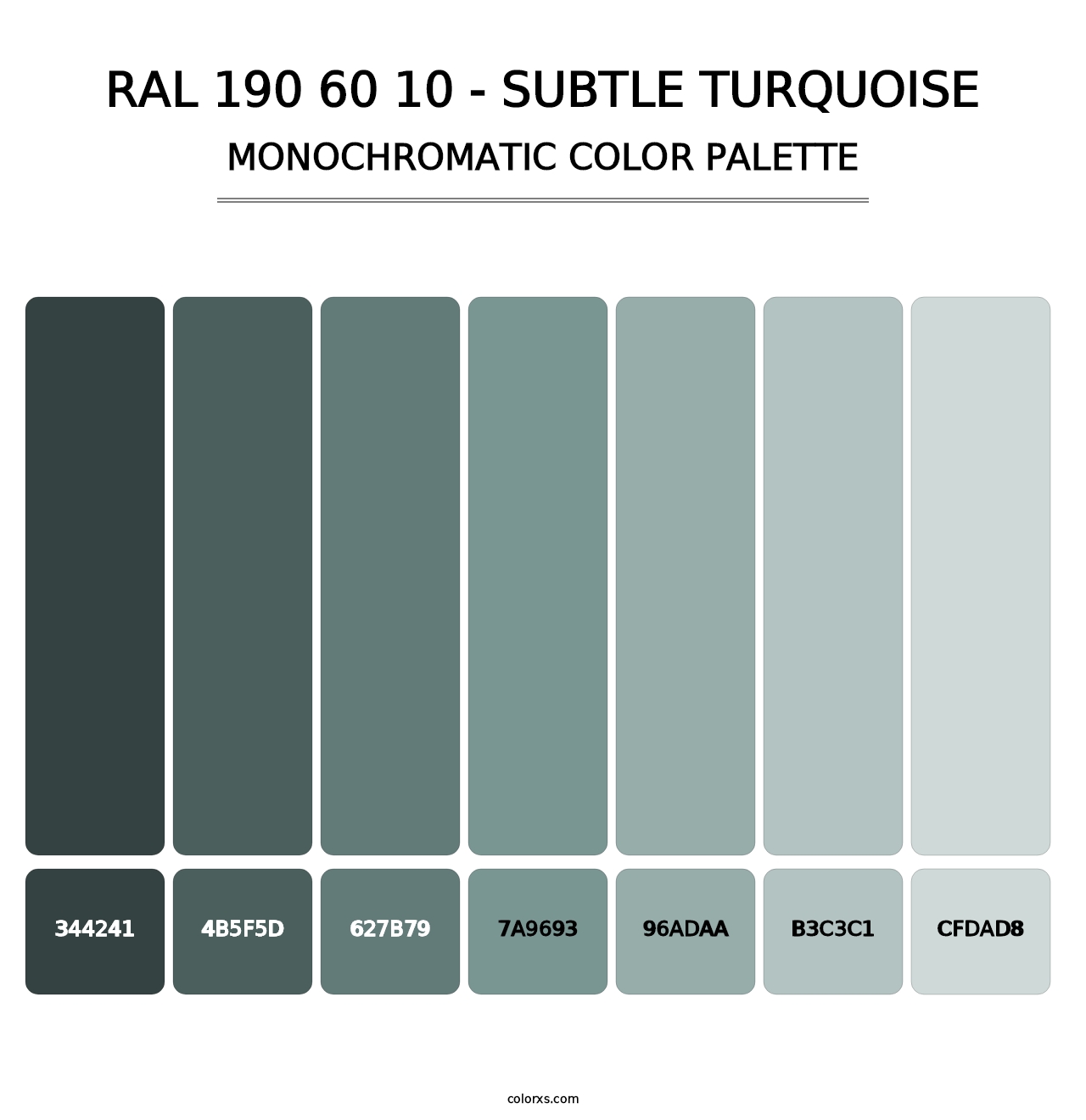 RAL 190 60 10 - Subtle Turquoise - Monochromatic Color Palette