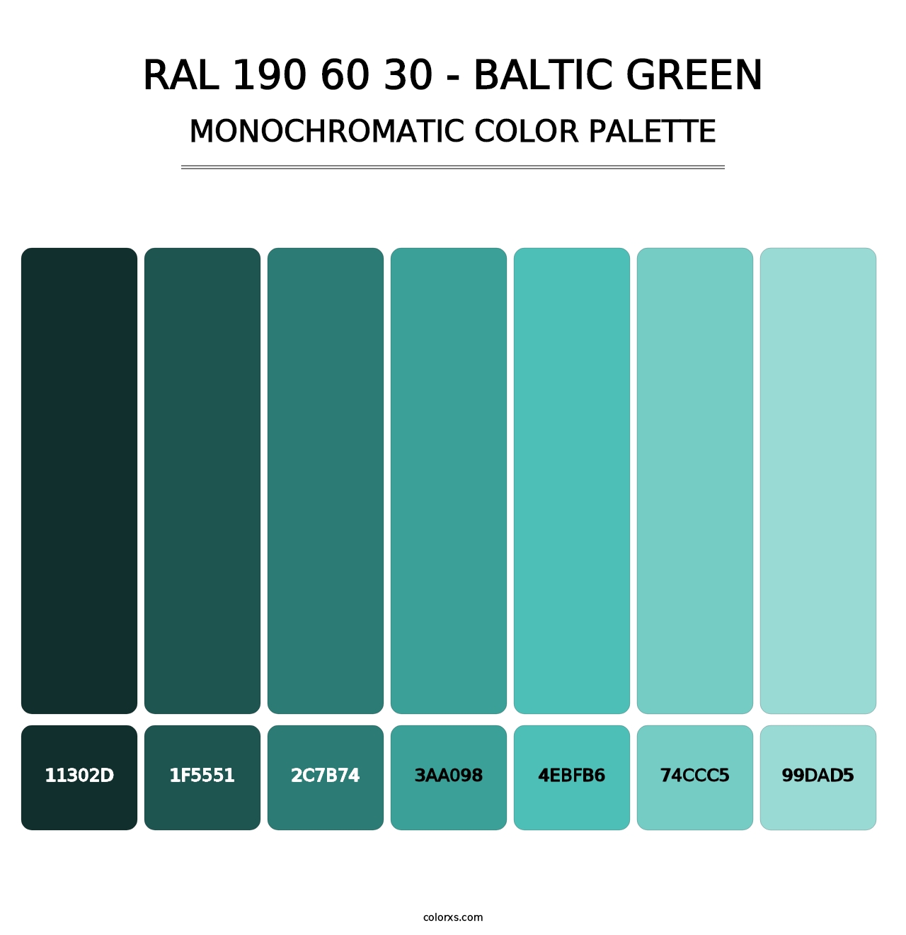 RAL 190 60 30 - Baltic Green - Monochromatic Color Palette