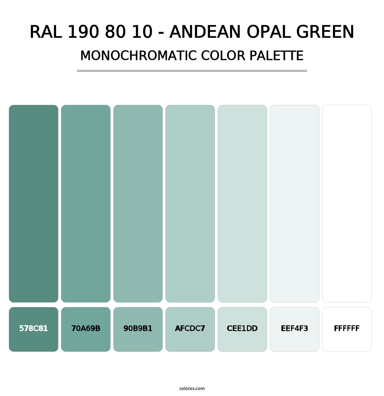 RAL 190 80 10 - Andean Opal Green - Monochromatic Color Palette