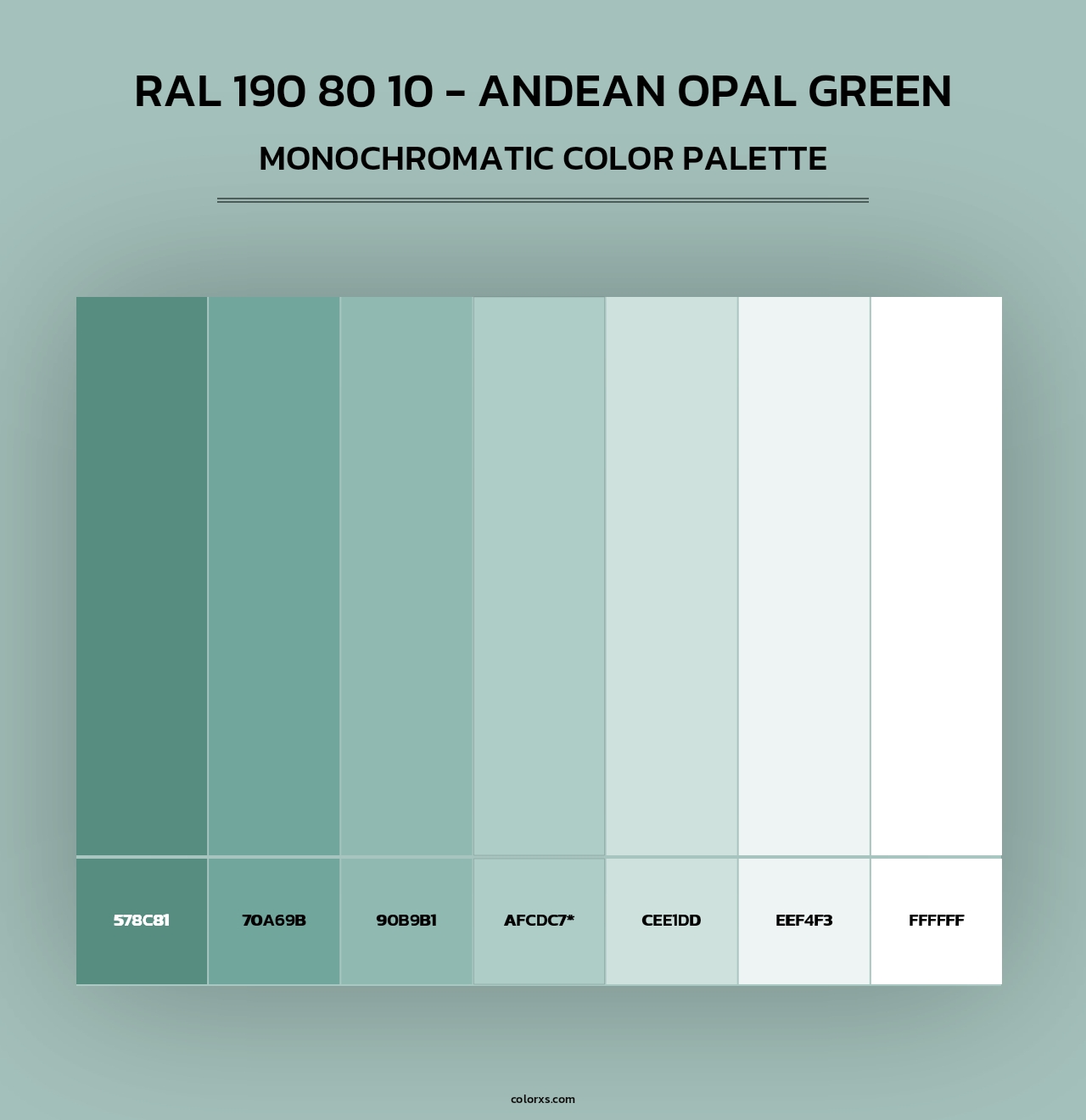 RAL 190 80 10 - Andean Opal Green - Monochromatic Color Palette