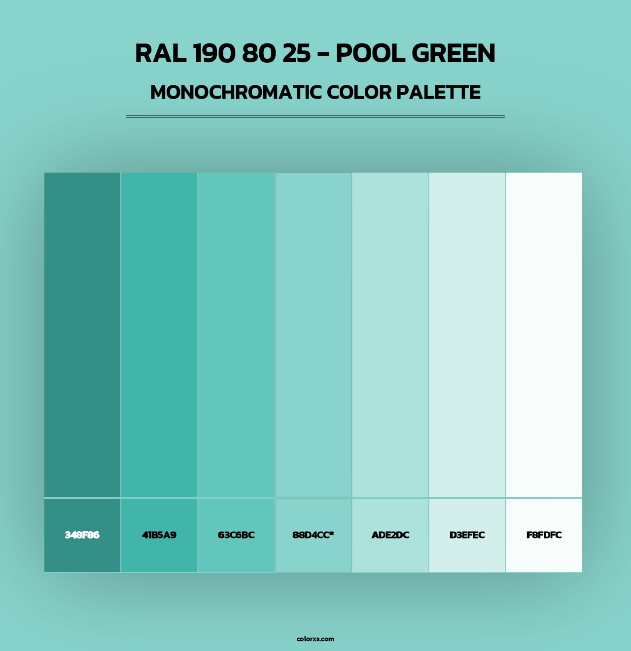 RAL 190 80 25 - Pool Green - Monochromatic Color Palette
