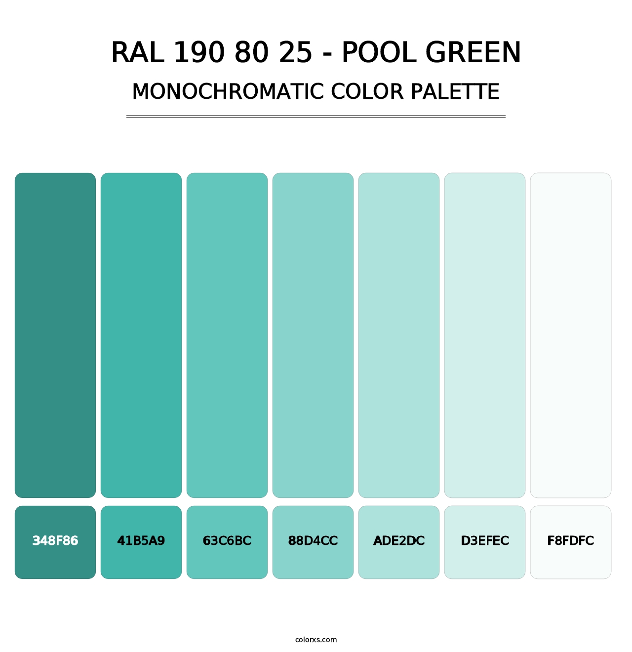 RAL 190 80 25 - Pool Green - Monochromatic Color Palette