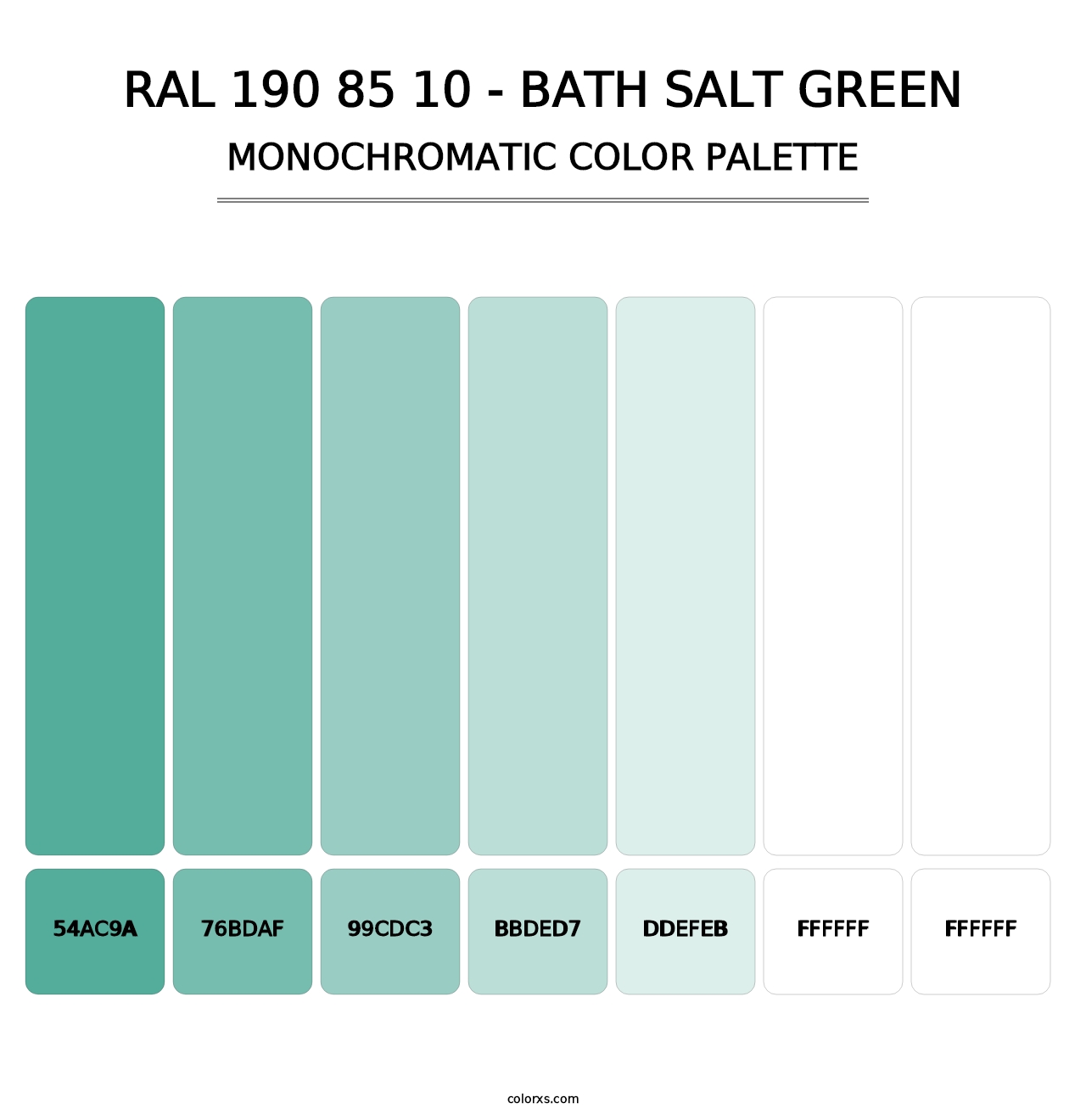 RAL 190 85 10 - Bath Salt Green - Monochromatic Color Palette