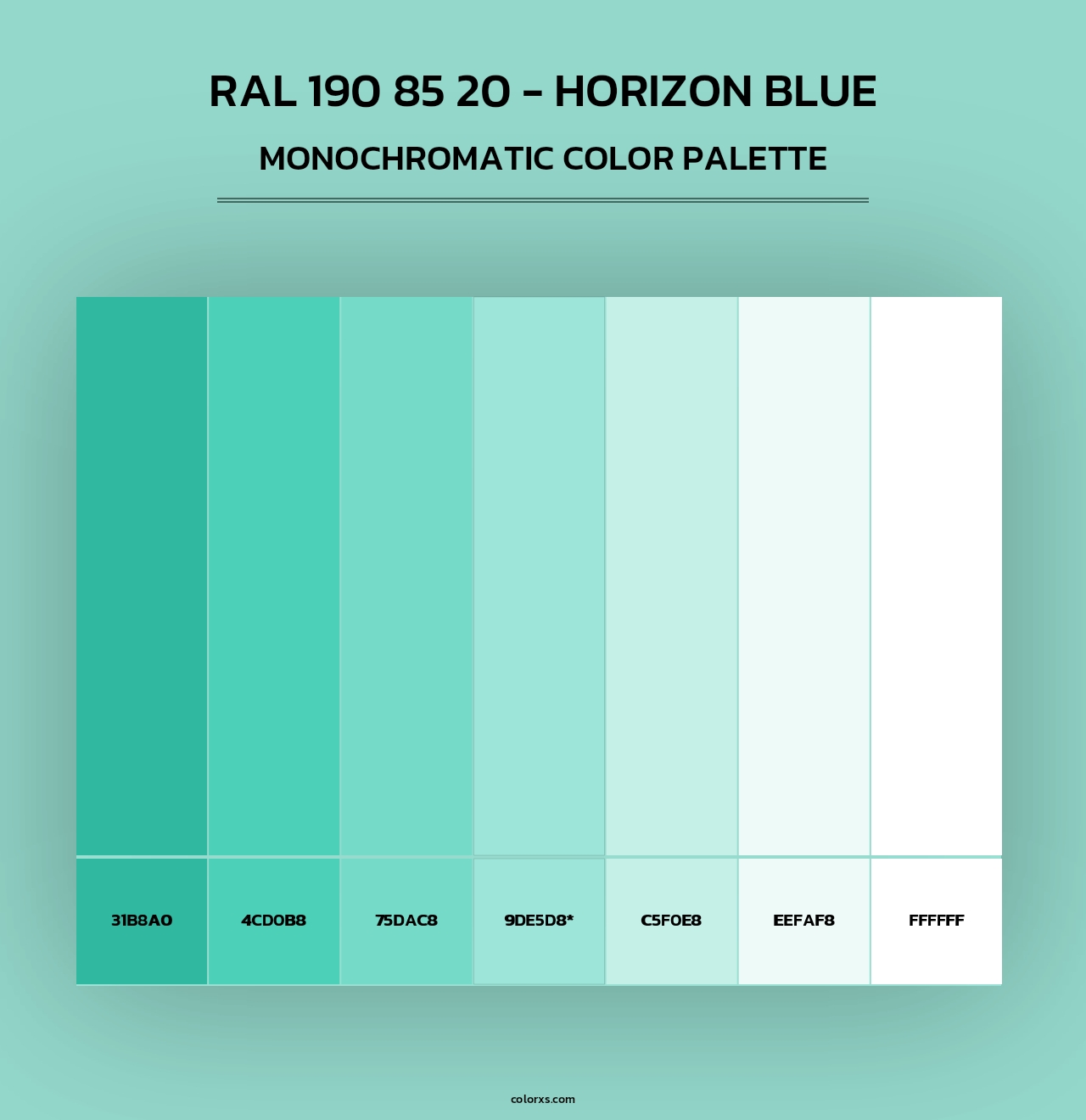 RAL 190 85 20 - Horizon Blue - Monochromatic Color Palette