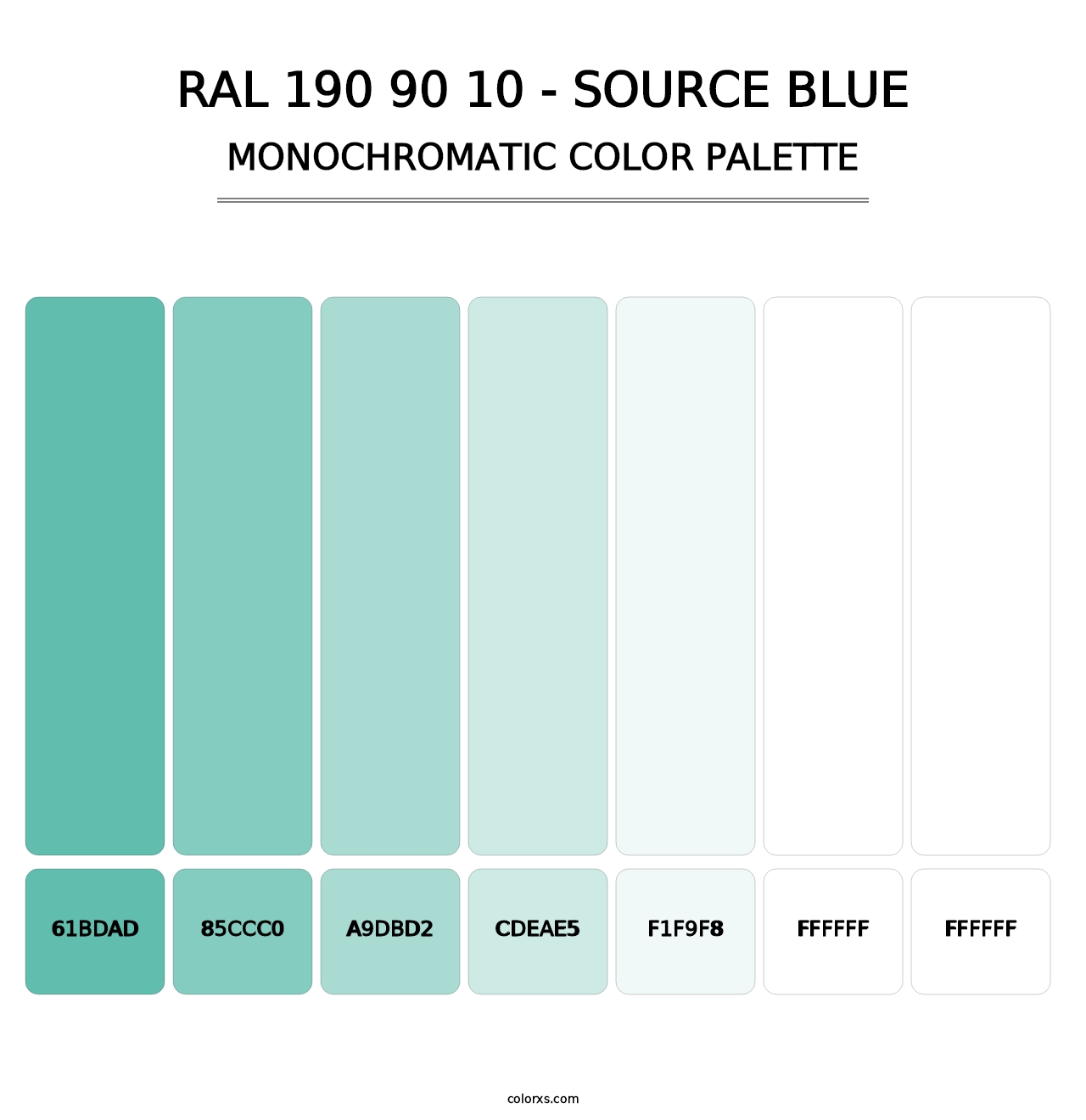 RAL 190 90 10 - Source Blue - Monochromatic Color Palette