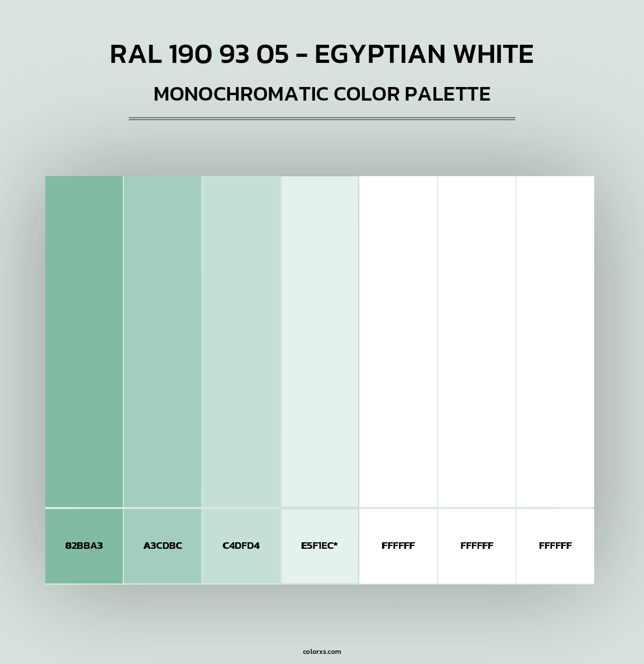 RAL 190 93 05 - Egyptian White - Monochromatic Color Palette