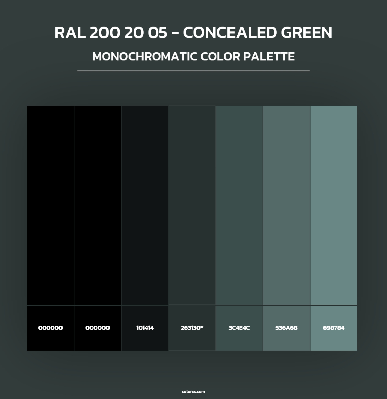 RAL 200 20 05 - Concealed Green - Monochromatic Color Palette