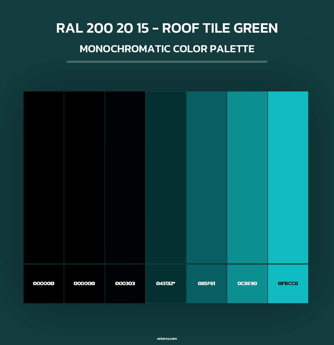 RAL 200 20 15 - Roof Tile Green - Monochromatic Color Palette