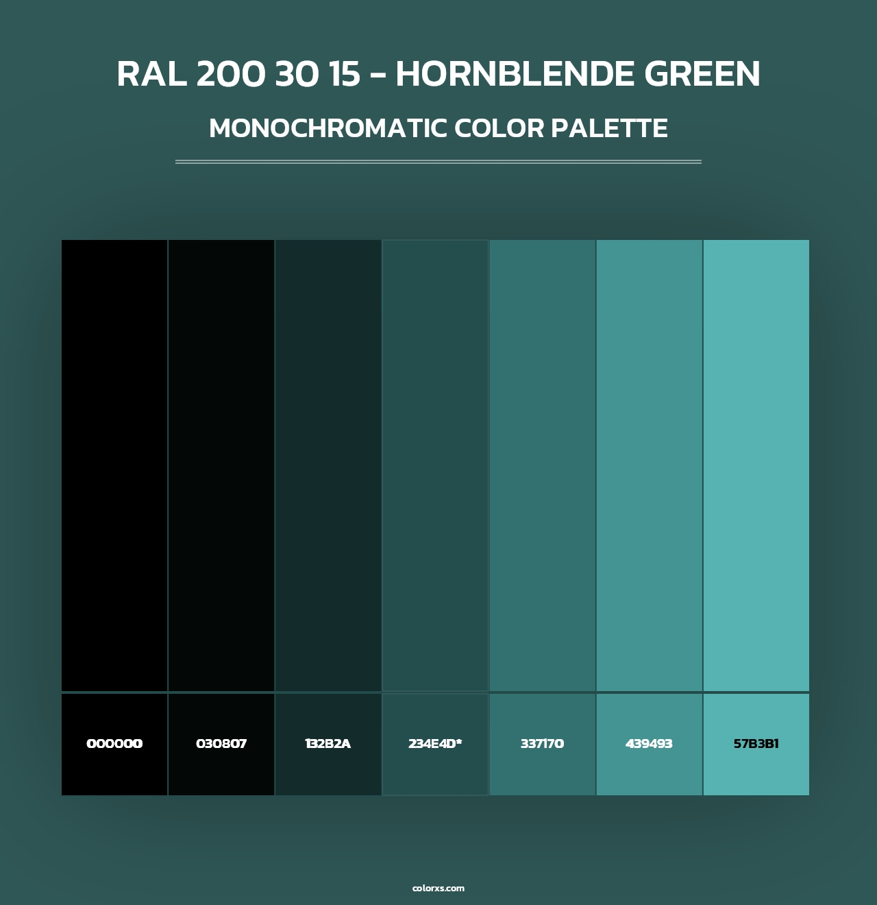 RAL 200 30 15 - Hornblende Green - Monochromatic Color Palette