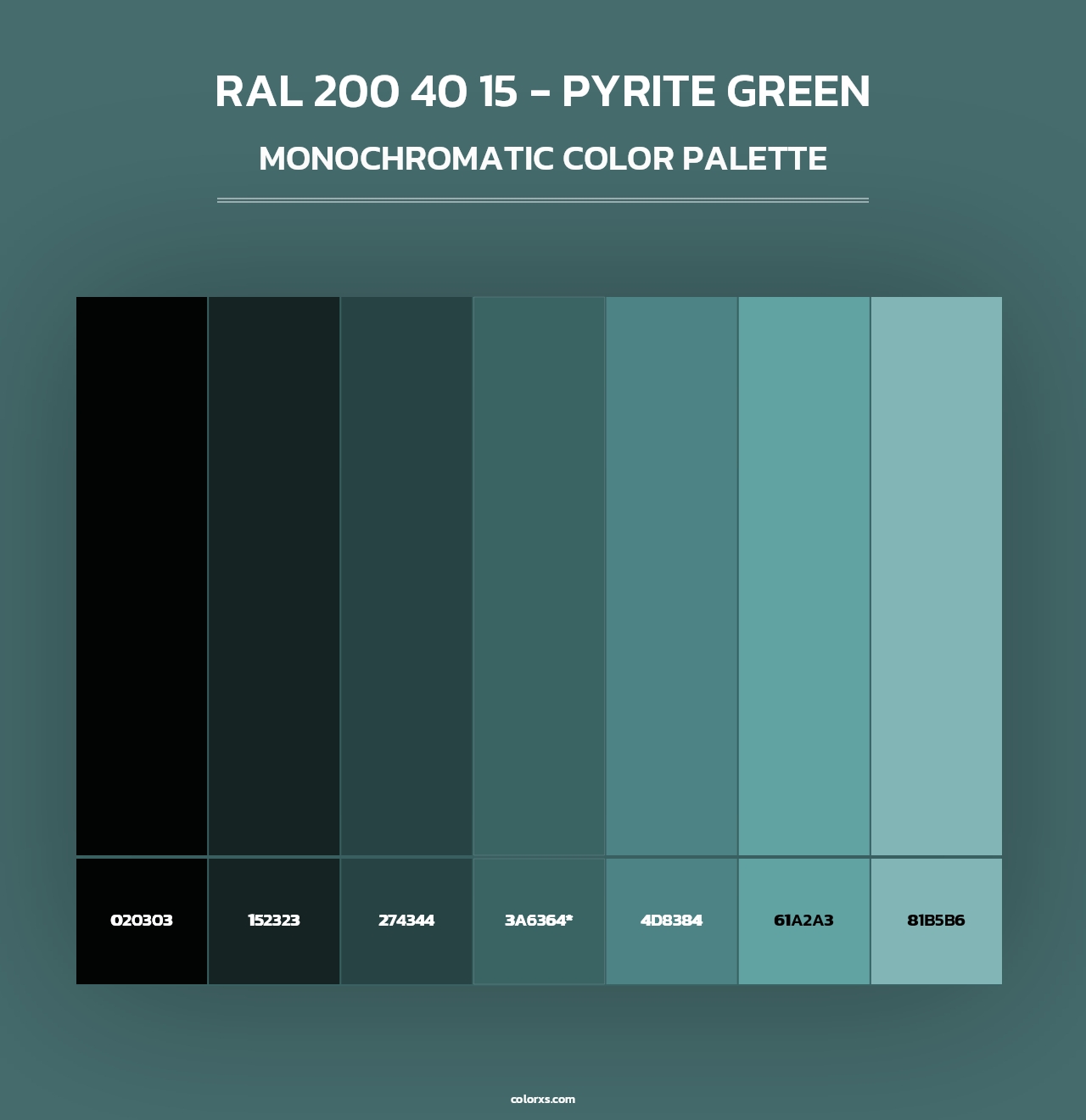 RAL 200 40 15 - Pyrite Green - Monochromatic Color Palette