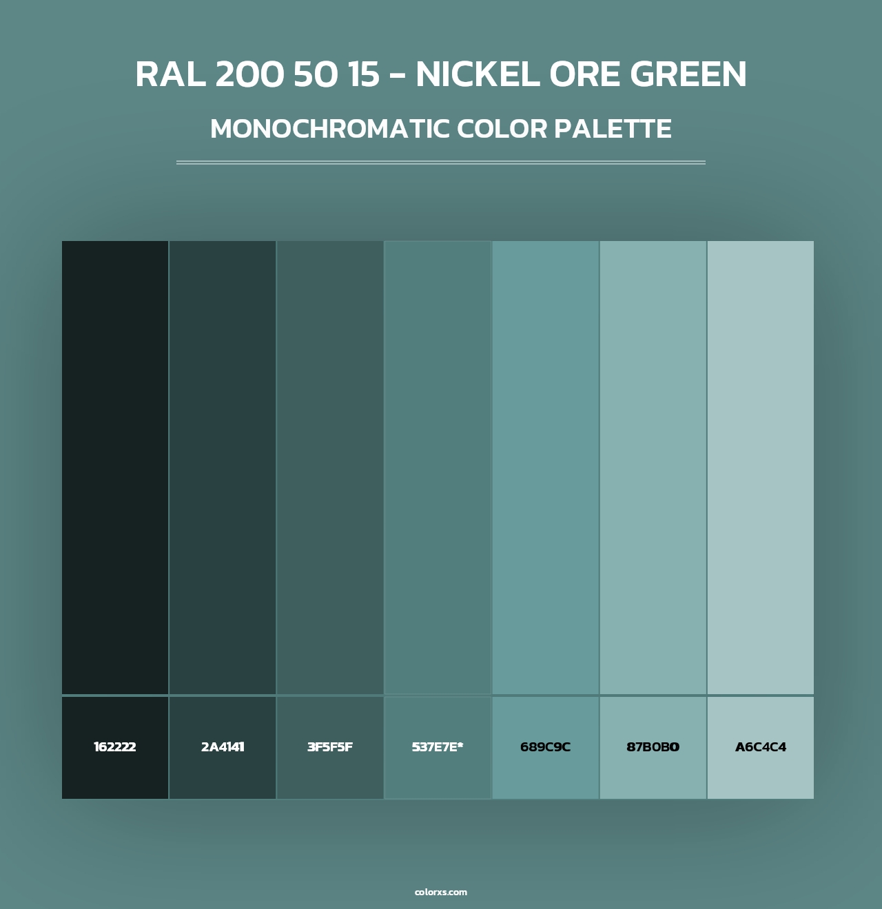RAL 200 50 15 - Nickel Ore Green - Monochromatic Color Palette