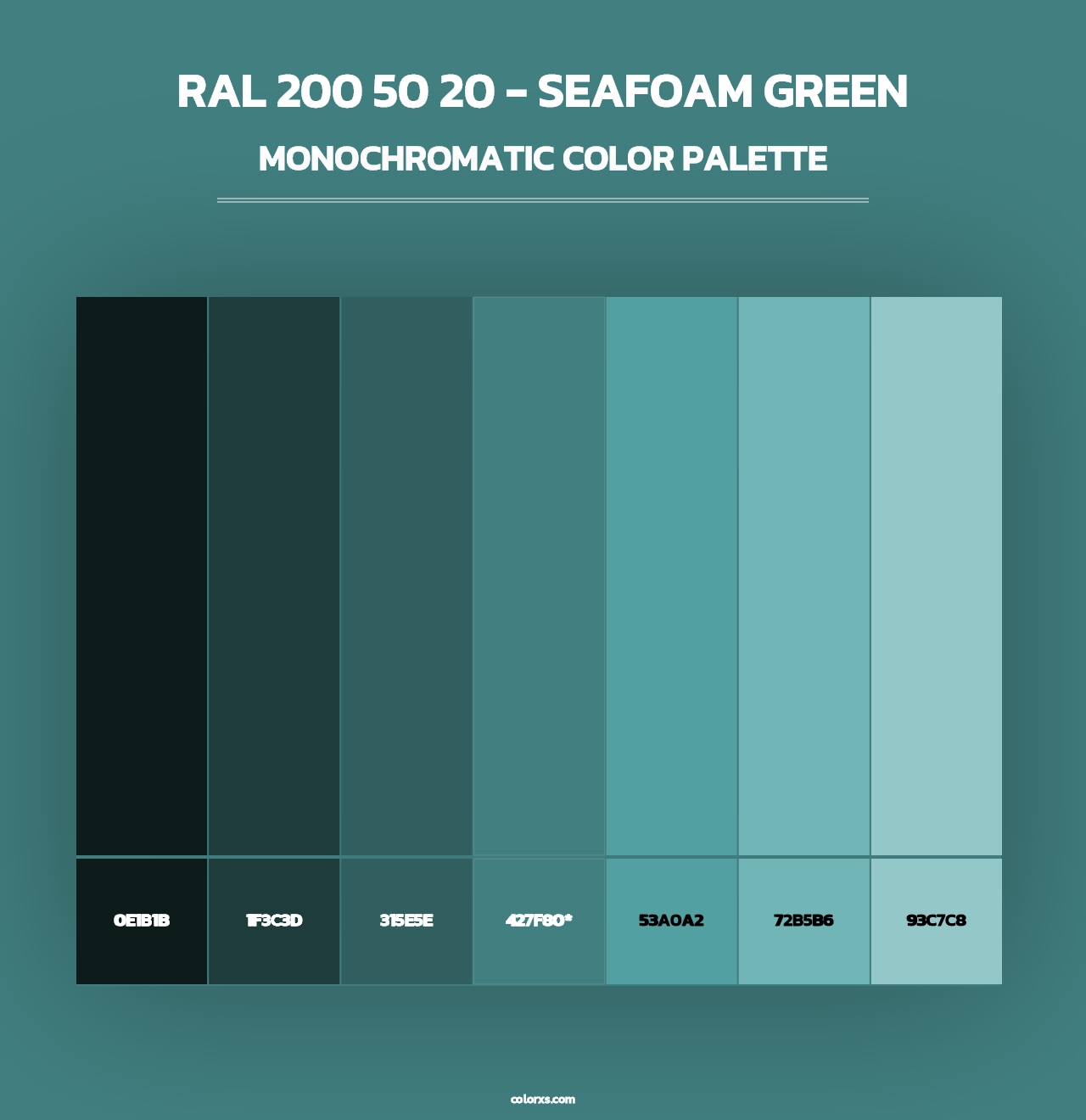 RAL 200 50 20 - Seafoam Green - Monochromatic Color Palette