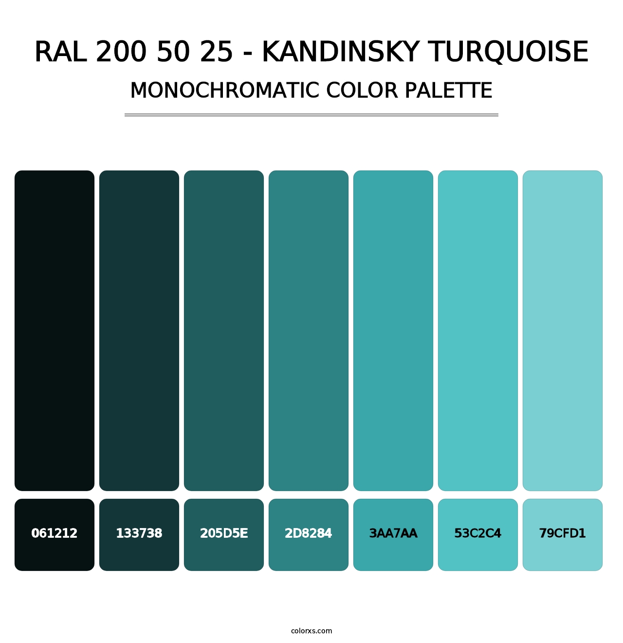 RAL 200 50 25 - Kandinsky Turquoise - Monochromatic Color Palette