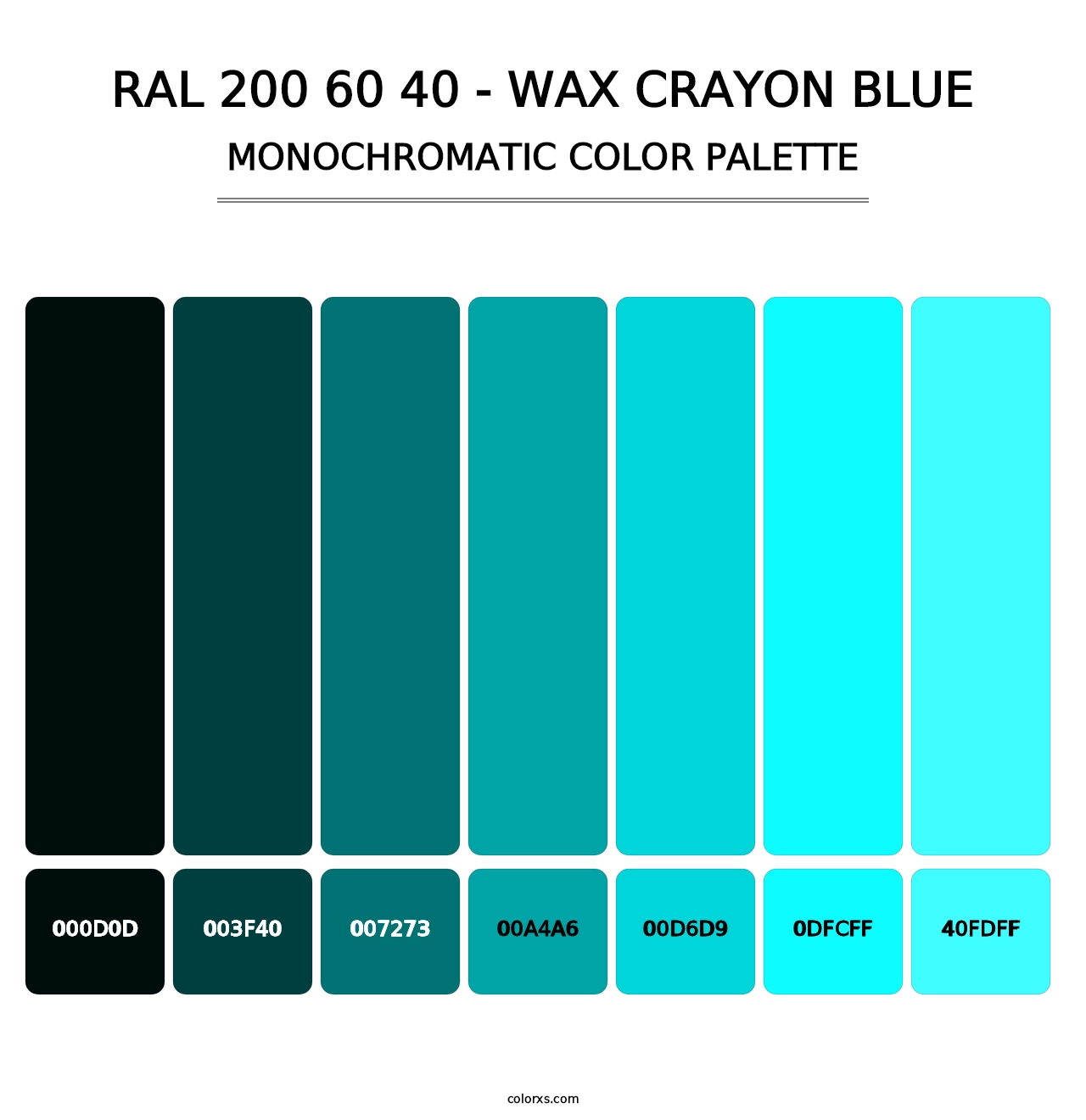 RAL 200 60 40 - Wax Crayon Blue - Monochromatic Color Palette