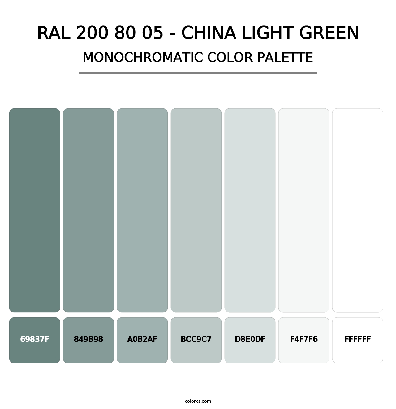 RAL 200 80 05 - China Light Green - Monochromatic Color Palette