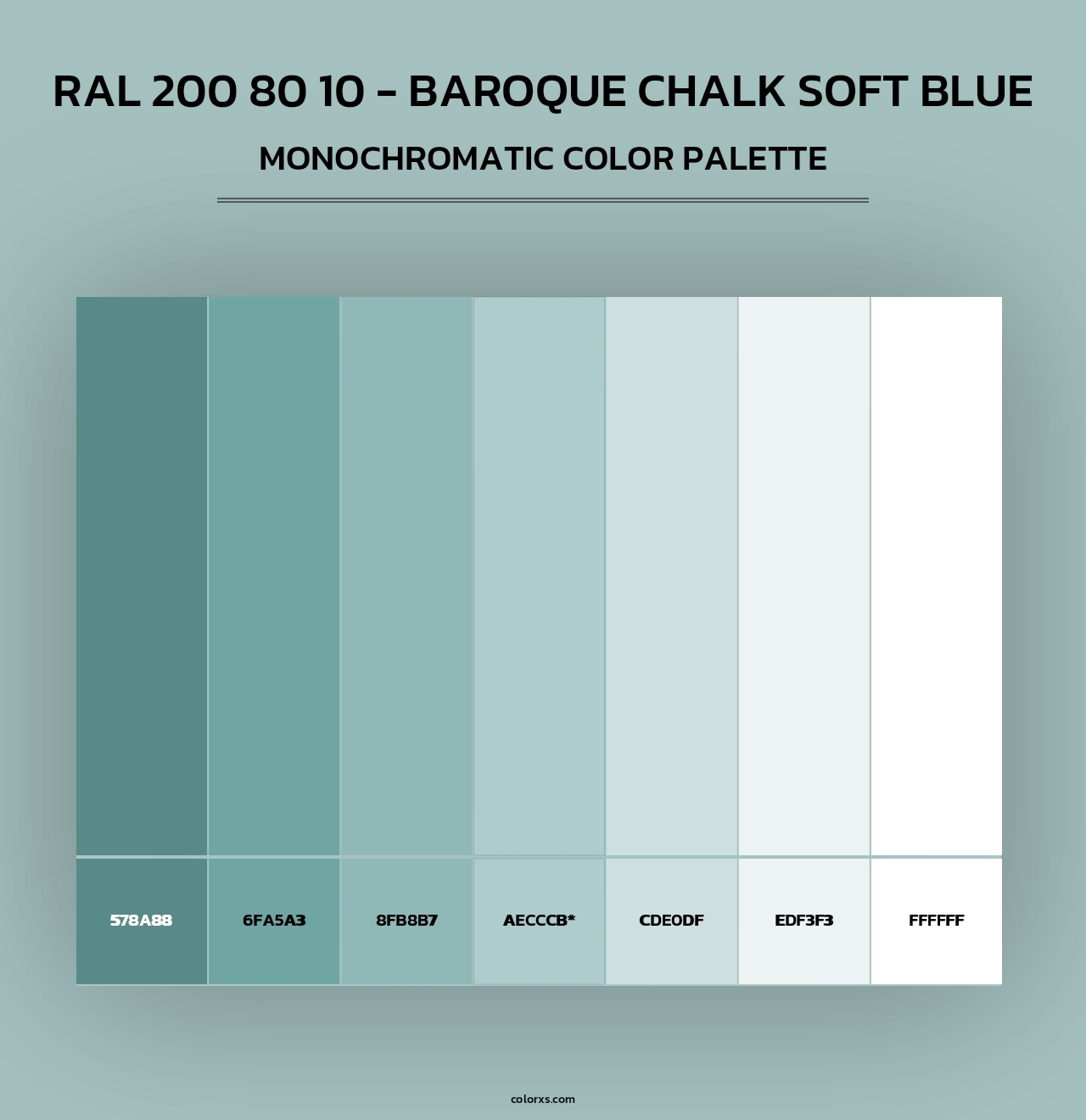 RAL 200 80 10 - Baroque Chalk Soft Blue - Monochromatic Color Palette
