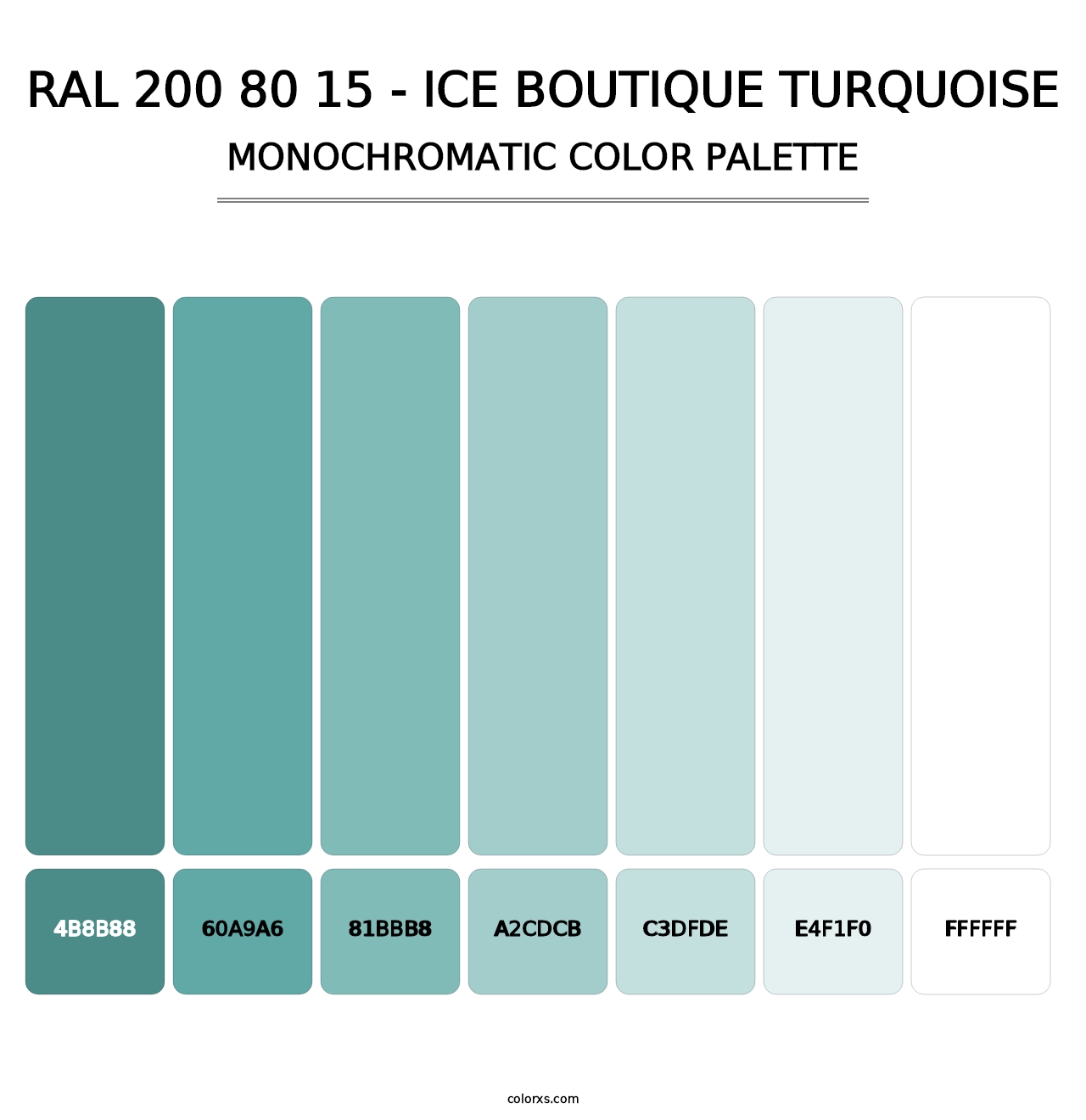 RAL 200 80 15 - Ice Boutique Turquoise - Monochromatic Color Palette