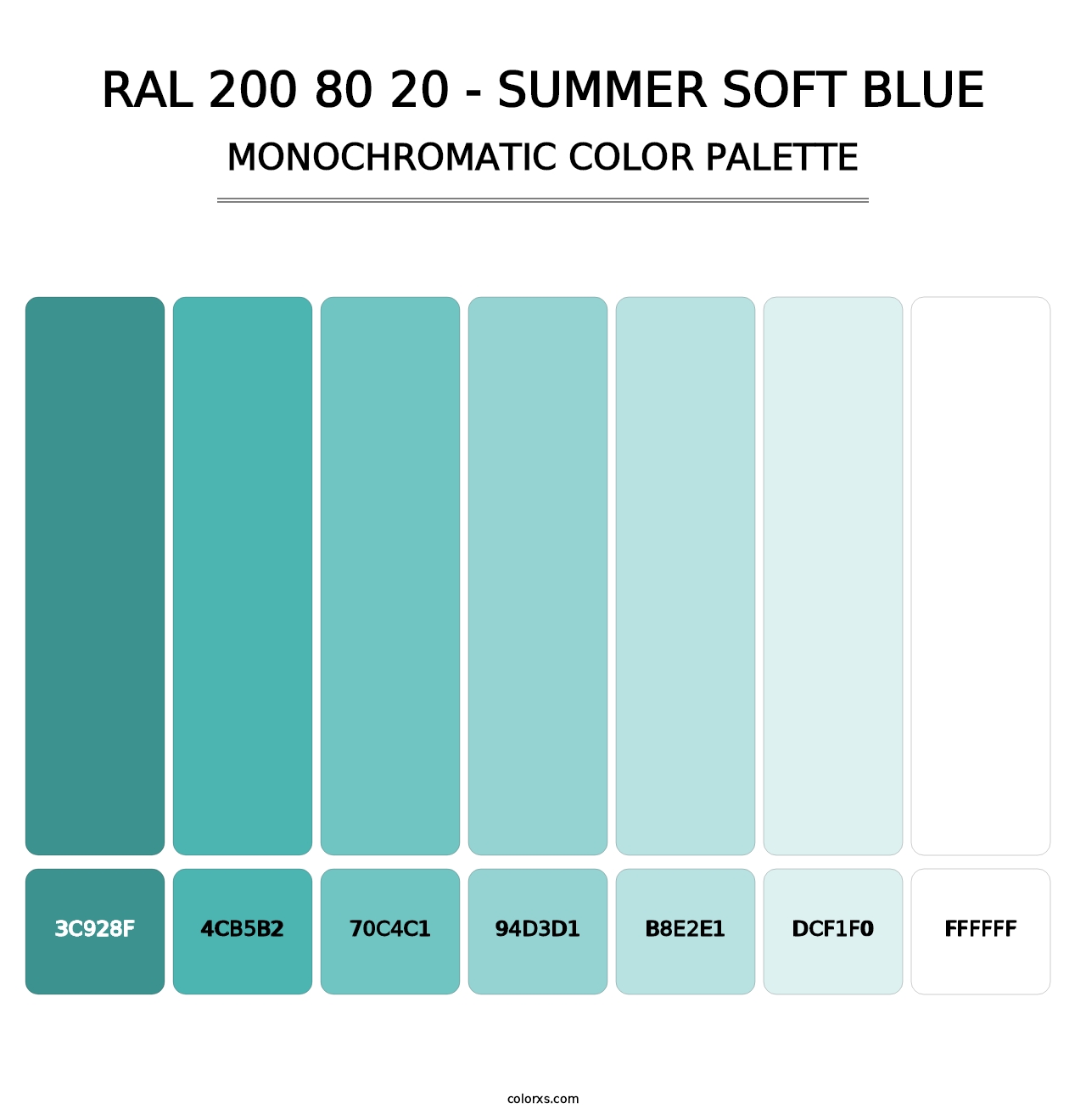 RAL 200 80 20 - Summer Soft Blue - Monochromatic Color Palette