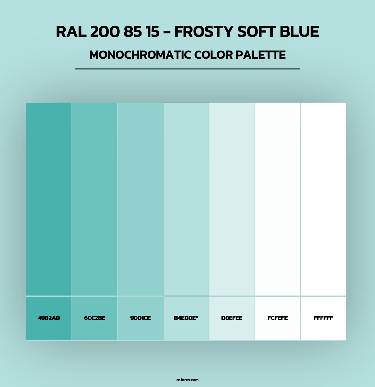 RAL 200 85 15 - Frosty Soft Blue - Monochromatic Color Palette