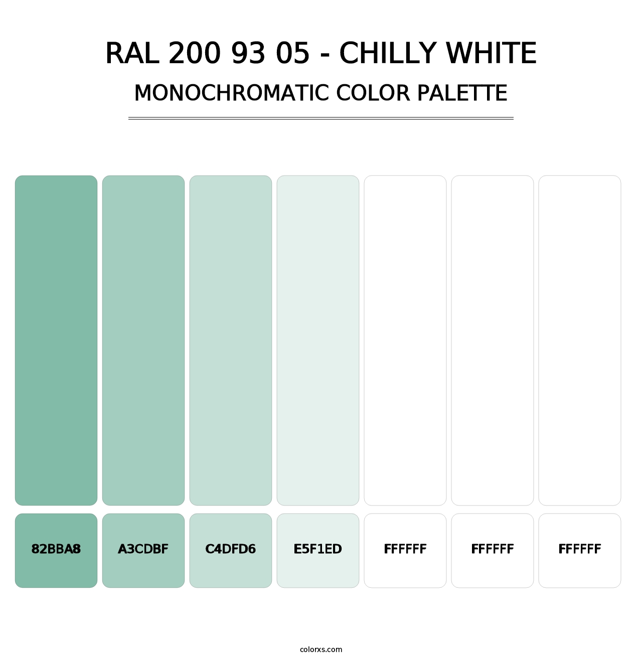 RAL 200 93 05 - Chilly White - Monochromatic Color Palette