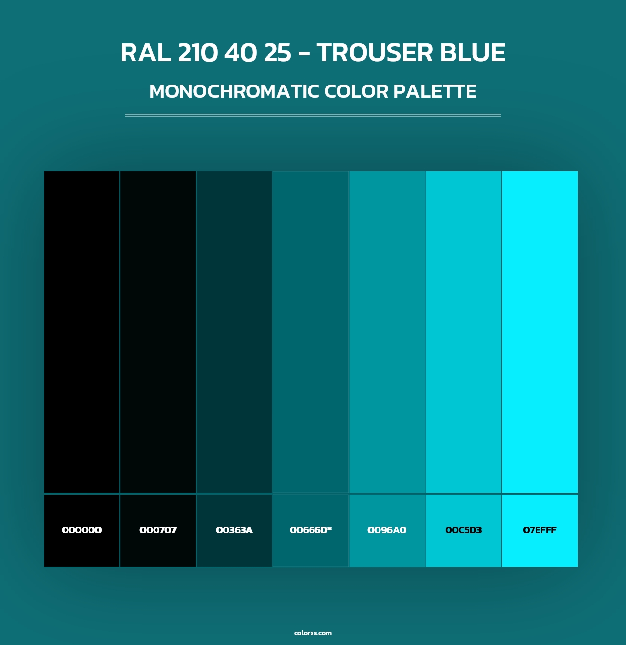 RAL 210 40 25 - Trouser Blue - Monochromatic Color Palette