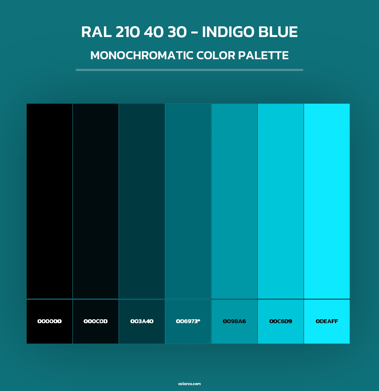 RAL 210 40 30 - Indigo Blue - Monochromatic Color Palette